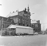 150234 Gezicht op het N.S.-station Delft te Delft tijdens een verbouwing.